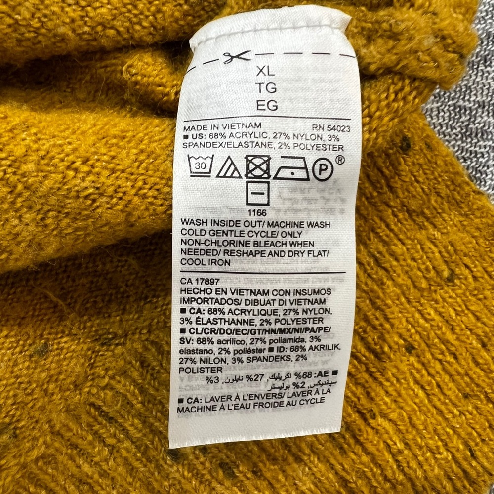 Old Navy Mustard Yellow‎ Crewneck Sweater Cozy Pullover Women XL Speckled Knit - Picture 5 of 9
